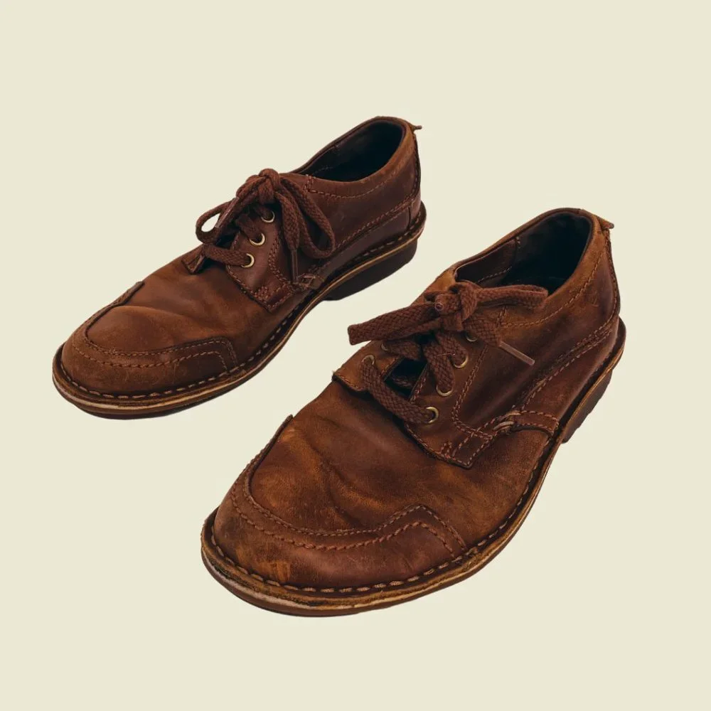 Clarks Genuine Leather Lace Up Loafer Shoes 7 - Picture 1 of 7